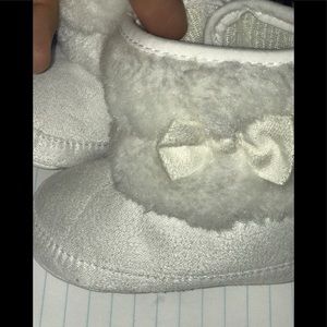 Booties for babygirl White & Khaki Sz:0-6M